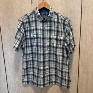 KUHL Men's Mountain Grown Eluxur Short-Sleeve Button-Up Plaid Shirt, Size Large